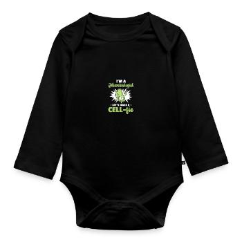 Science Microbiology Microbiologist - Organic Longsleeve Baby Bodysuit - black - Front