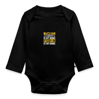 Médecine nucléaire Ingénieur nucléaire radioactif - Body Bébé bio manches longues - noir - Devant