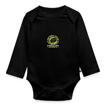 Softball-Trainerin - Baby Bio-Langarm-Body - Schwarz - Vorne