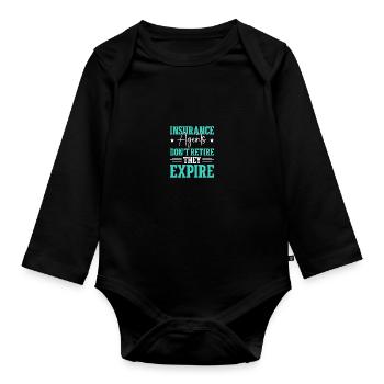 Versicherungsagent - Baby Bio-Langarm-Body - Schwarz - Vorne