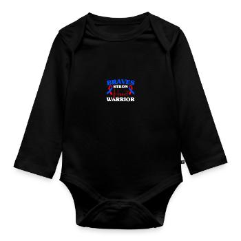 Congenital heart defect CHD consciousness - Organic Longsleeve Baby Bodysuit - black - Front