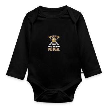 Hog Hunter Schweinejagd - Baby Bio-Langarm-Body - Schwarz - Vorne