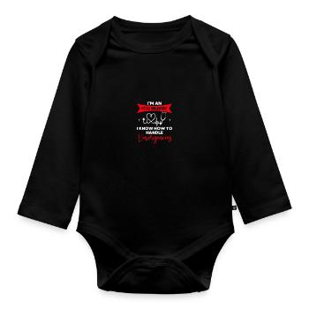 Soins intensifs infirmiers - Body Bébé bio manches longues - noir - Devant