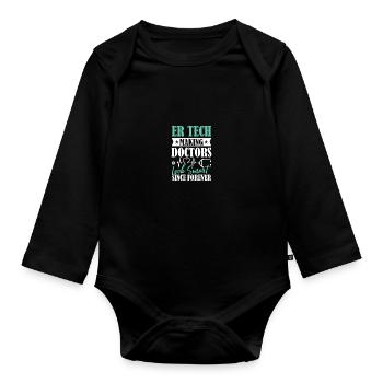 Service d’urgence Technicien URGENCE ER Tech - Body Bébé bio manches longues - noir - Devant