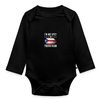 Portoricains Porto Rico - Body Bébé bio manches longues - noir - Devant