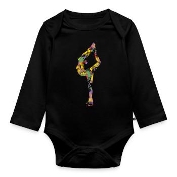 Eiskunstlauf - Baby Bio-Langarm-Body - Schwarz - Vorne