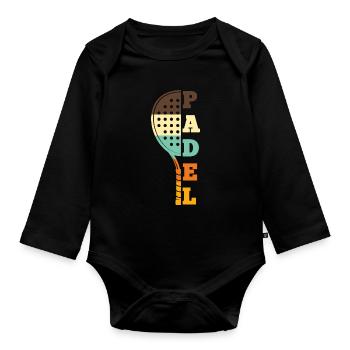 Padel Tennis Paddle Paddle Ball Padel Platform - Organic Longsleeve Baby Bodysuit - black - Front