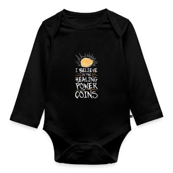 Les collectionneurs de pièces collectent des pièces - Body Bébé bio manches longues - noir - Devant
