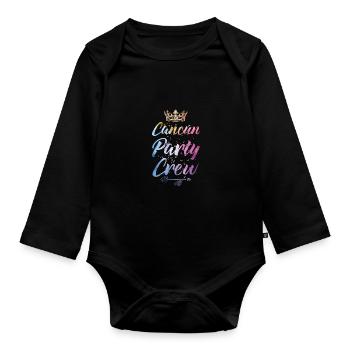 Cancun Party Crew Bunt - Baby Bio-Langarm-Body - Schwarz - Vorne