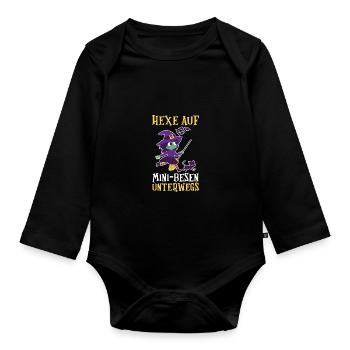 Costume d’Halloween Sorcière Halloween - Body Bébé bio manches longues - noir - Devant