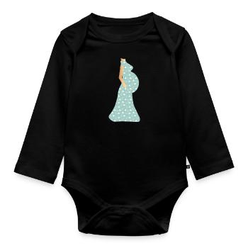 enceinte - Body Bébé bio manches longues - noir - Devant