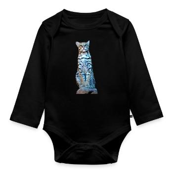 Ocelot - Organic Longsleeve Baby Bodysuit - black - Front