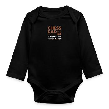 Chess Player Dad Definition Chess - Baby Bio-Langarm-Body - Schwarz - Vorne