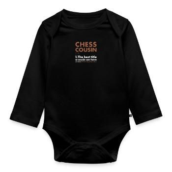 Chess Player Cousin Definition Chess - Baby Bio-Langarm-Body - Schwarz - Vorne