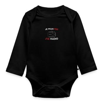 animateur je peux pas j'ai radio - Body Bébé bio manches longues - noir - Devant