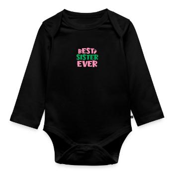 Beste Schwester - Baby Bio-Langarm-Body - Schwarz - Vorne