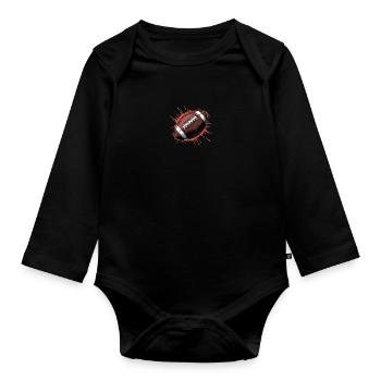 Fußball - Baby Bio-Langarm-Body - Schwarz - Vorne