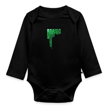 BORING - Organic Longsleeve Baby Bodysuit - black - Front