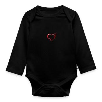 Herzschuss - Baby Bio-Langarm-Body - Schwarz - Vorne