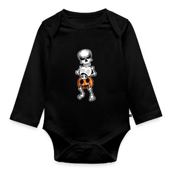 Drôle de squelette Personne humoristique Poison - Body Bébé bio manches longues - noir - Devant