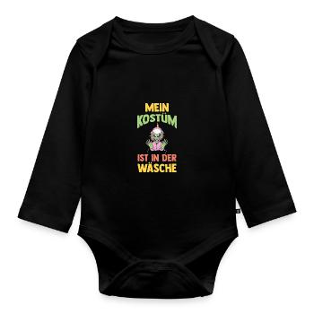 Karnevalskostüm Fasching Karneval - Baby Bio-Langarm-Body - Schwarz - Vorne