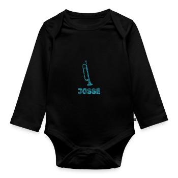 Josse als Blasmusik - Baby Bio-Langarm-Body - Schwarz - Vorne