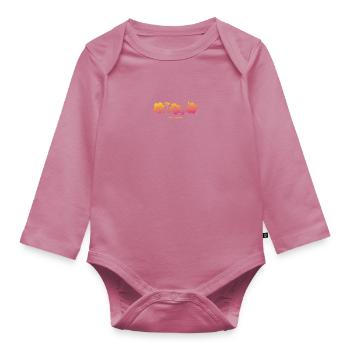 Polynesia Hibiscus Souvenir Vacation - Organic Longsleeve Baby Bodysuit - mauve - Front