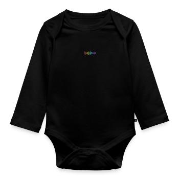 Regenbogen - Baby Bio-Langarm-Body - Schwarz - Vorne