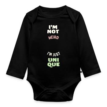 Funny funny Unique cool humor vector - Organic Longsleeve Baby Bodysuit - black - Front