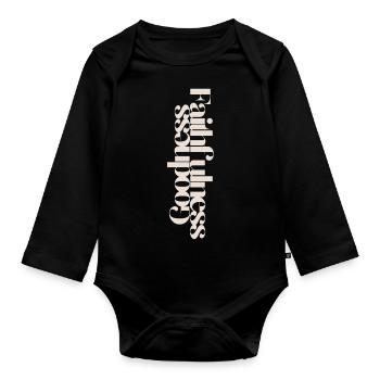 GoodnessFaithfulness - Baby Bio-Langarm-Body - Schwarz - Vorne