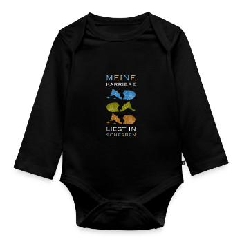 Archäologe Scherben Archäologie Fossilien Geschenk - Baby Bio-Langarm-Body - Schwarz - Vorne