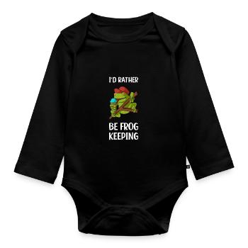 Frog Toad Jungle Jungle Gift - Organic Longsleeve Baby Bodysuit - black - Front