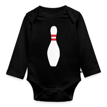A bowling or cone pin - Organic Longsleeve Baby Bodysuit - black - Front