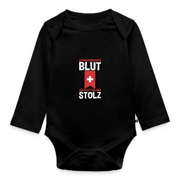 Swiss Switzerland - Organic Longsleeve Baby Bodysuit - black - Front