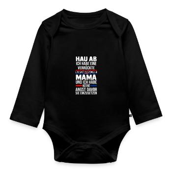 Kroaten Kroate Kroatin Hrvatska Kroatien - Baby Bio-Langarm-Body - Schwarz - Vorne