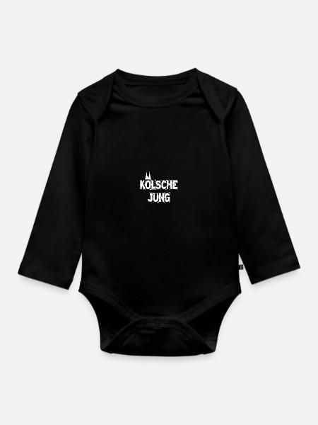 Kölsche Jung Kölner Dom Rheinland Kölle - Baby Bio-Langarm-Body - Schwarz