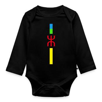 Amazigh T-Shirt - Baby Bio-Langarm-Body - Schwarz - Vorne
