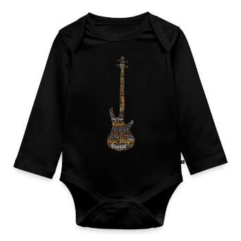 Bassgitarre nuage de mots pour bassiste bassiste - Body Bébé bio manches longues - noir - Devant