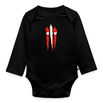 Drapeau du Danemark Scandinavie Drapeau danois Voyage - Body Bébé bio manches longues - noir - Devant