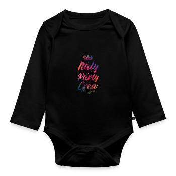 Italien Party Crew Bunt - Baby Bio-Langarm-Body - Schwarz - Vorne