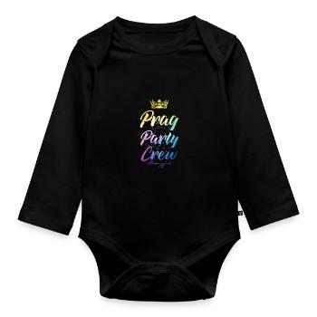 Prag Party Crew Bunt - Baby Bio-Langarm-Body - Schwarz - Vorne