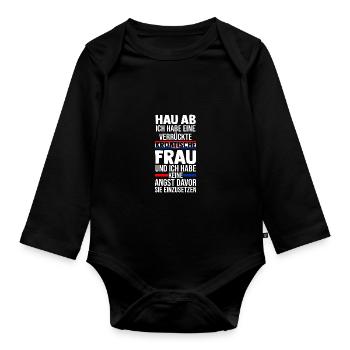 Kroaten Kroate Kroatin Hrvatska Kroatien - Baby Bio-Langarm-Body - Schwarz - Vorne