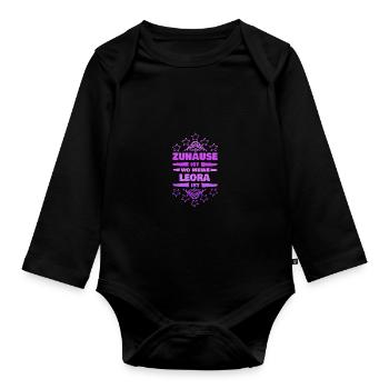Girlfriend Leora - Organic Longsleeve Baby Bodysuit - black - Front