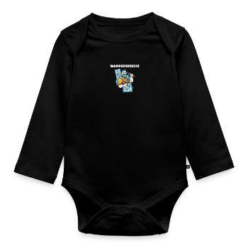 Wandergesellen Wandersmann Wandergeselle - Baby Bio-Langarm-Body - Schwarz - Vorne