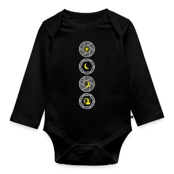 Aperture depth of field - Organic Longsleeve Baby Bodysuit - black - Front