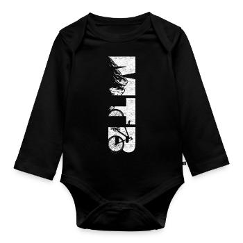 MTB MTB Mountain Bike - Organic Longsleeve Baby Bodysuit - black - Front
