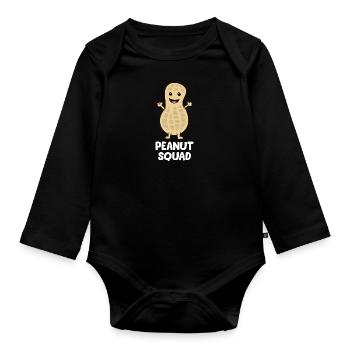 Peanut - Peanut Squad - Organic Longsleeve Baby Bodysuit - black - Front