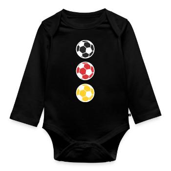 Football Allemagne Sports de balle - Body Bébé bio manches longues - noir - Devant