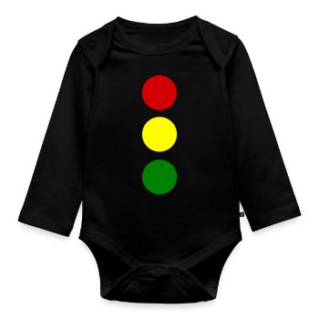 Feu de signalisation - Body Bébé bio manches longues - noir - Devant