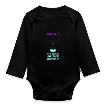 Scientist Birthday Nine Science - Organic Longsleeve Baby Bodysuit - black - Front